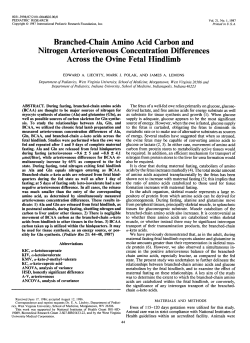 Branched-Chain Amino Acid Carbon and Nitrogen