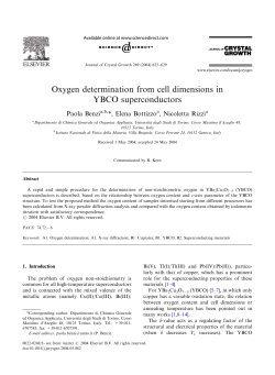 Oxygen determination from cell dimensions in YBCO superconductors