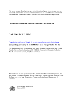 carbon disulfide - World Health Organization