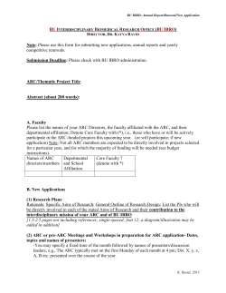 BU IBRO: Annual Report/Renewal/New Application BU