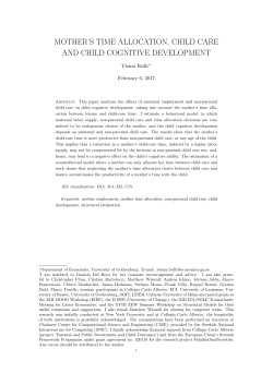 mother`s time allocation, child care and child cognitive development