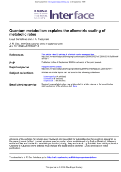 metabolic rates Quantum metabolism explains the allometric scaling of