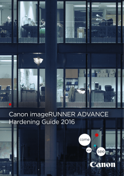 Canon imageRUNNER ADVANCE Hardening