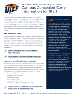 Campus Concealed Carry Information for Staff - Academics
