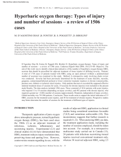 Hyperbaric oxygen therapy: Types of injury and number of sessions