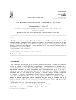 T he transition from national currencies to the Euro