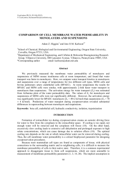 Comparison of Cell Membrane Water