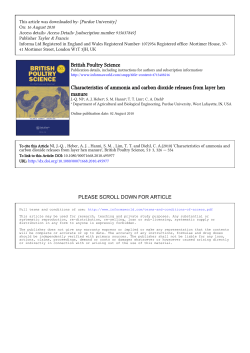 British Poultry Science Characteristics of ammonia and carbon