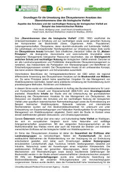 &Ouml;kosystemarer Ansatz