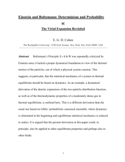 Einstein and Boltzmann: Determinism and Probability