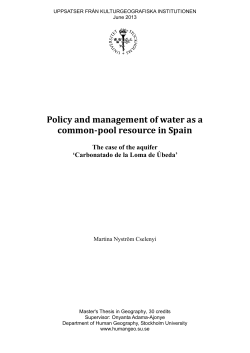 Policy and management of water as a common-pool