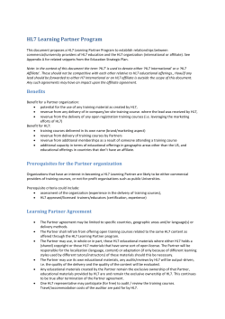 Prerequisites for the Partner organization