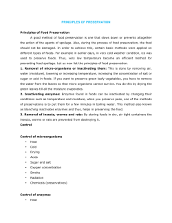 principles of preservation - Development of e