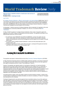 Opponent fails to establish existence of well-known