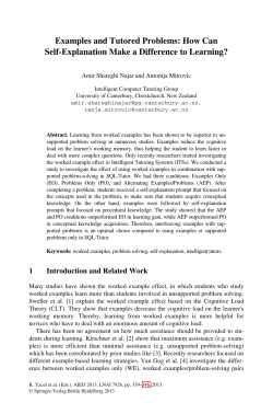 Examples and Tutored Problems: How Can Self
