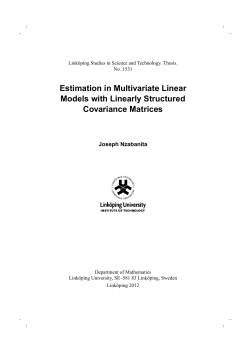 Estimation in Multivariate Linear Models with Linearly