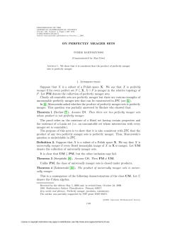 ON PERFECTLY MEAGER SETS 1. Introduction Suppose that X is a