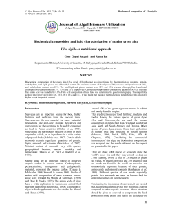 Biochemical composition and lipid characterization of marine green