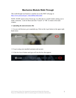 Mechanics Module Walkthrough - Summer School for Integrated