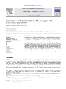 Enforcement of contribution norms in public good games with