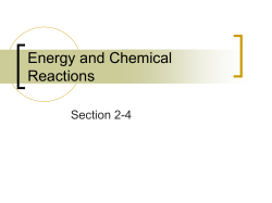 Energy and Chemical Reactions