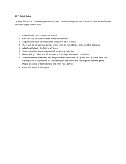 2017 T-Ball Rules QC Heat follows 2017 Little League Softball rules