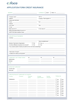 APPLICATIoN ForM CrEDIT INSUrANCE
