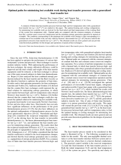 Optimal paths for minimizing lost available work during heat transfer