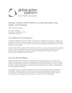 Building a Global Action Platform to Create Abundant Food, Health