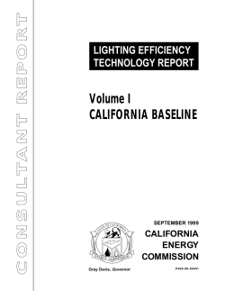 CONSULTANT REPORT Volume I CALIFORNIA BASELINE