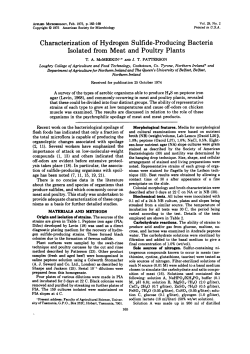 Characterization of Hydrogen Sulfide-Producing