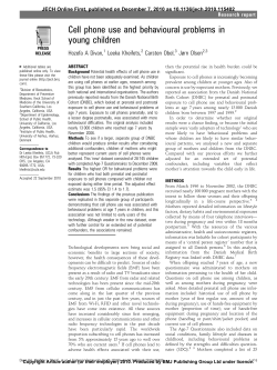 Cell phone use and behavioural problems in young children