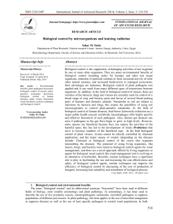 314 Biological control by microorganisms and ionizing radiation