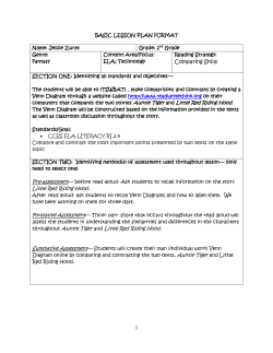 BASIC LESSON PLAN FORMAT Name: Jessie Zurat Grade: 2nd