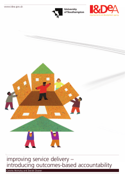 improving service delivery &ndash; introducing outcomes