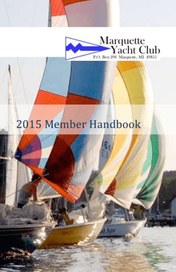 2016 MYC Handbook - Marquette Yacht Club