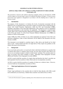 CSDR AND ARTICLE 73 FMIA PARTICIPANT