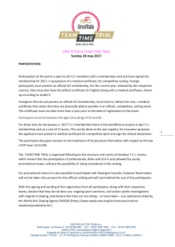 1 GIRO D`ITALIA TEAM TIME TRIAL Sunday 28 may 2017