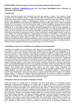 INTERACTROOT: Molecular basis for root-root interactions