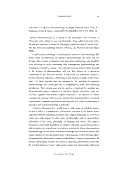 Elijah Chudnoff`s Cognitive Phenomenology