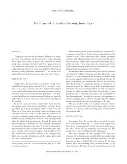The Removal of Leather Dressing from Paper