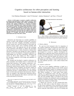 Cognitive architecture for robot perception and learning based on