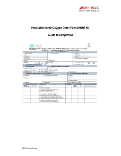 Paediatric Home Oxygen Order Form (HOOF NI) Guide to completion