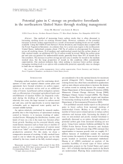 Potential gains in storage on productive forestlands in