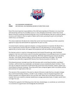 JIM SHEEHAN, USA SWIMMING BOARD OF DIRECTORS CHAIR