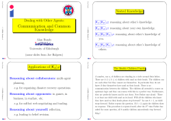 Communication and Common Knowledge