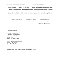 Statistically Small Effects of the Implicit Association Test can Have