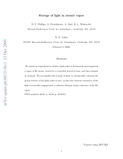 Storage of light in atomic vapor