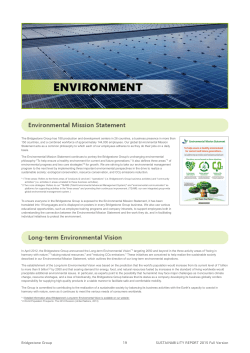 Bridgestone Group 19 SUSTAINABILITY REPORT 2015 Full Version