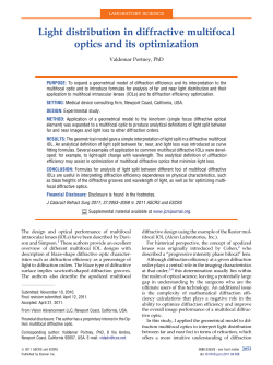 Light distribution in diffractive multifocal optics and its optimization